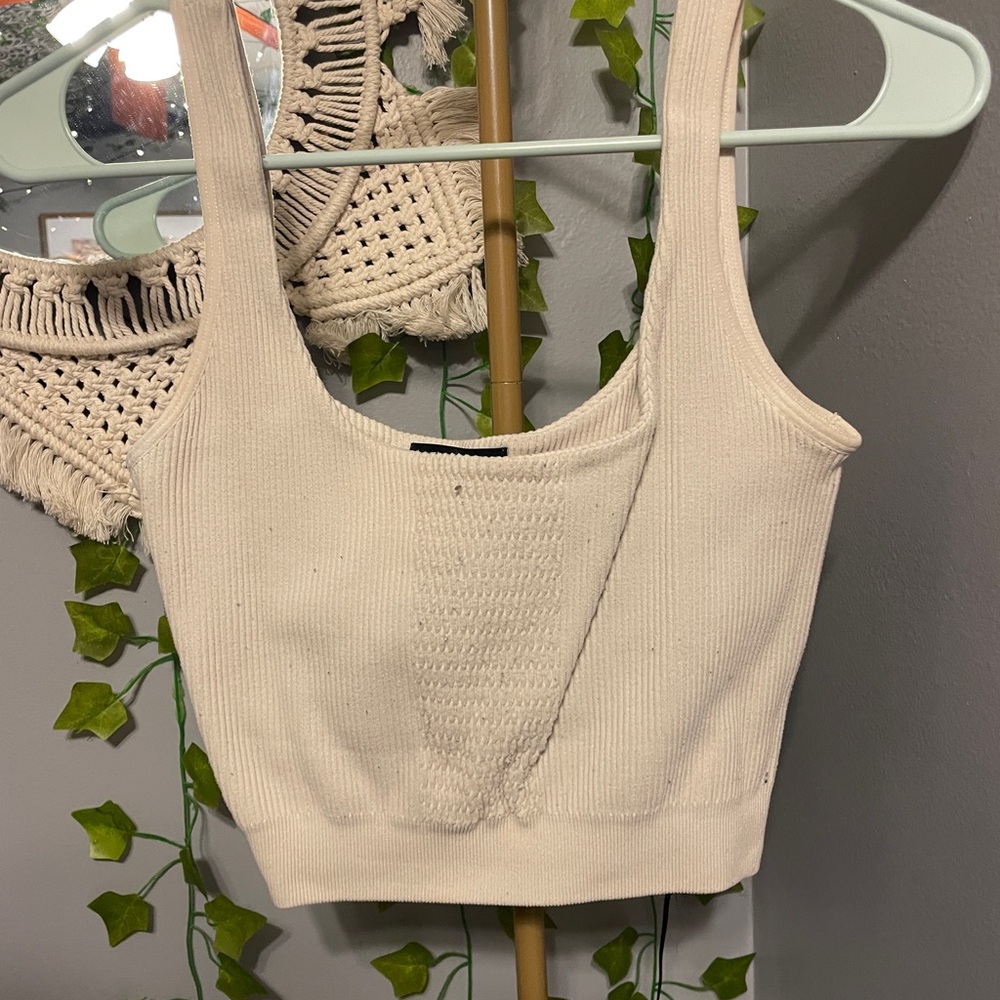 Cream Knit Tank Top